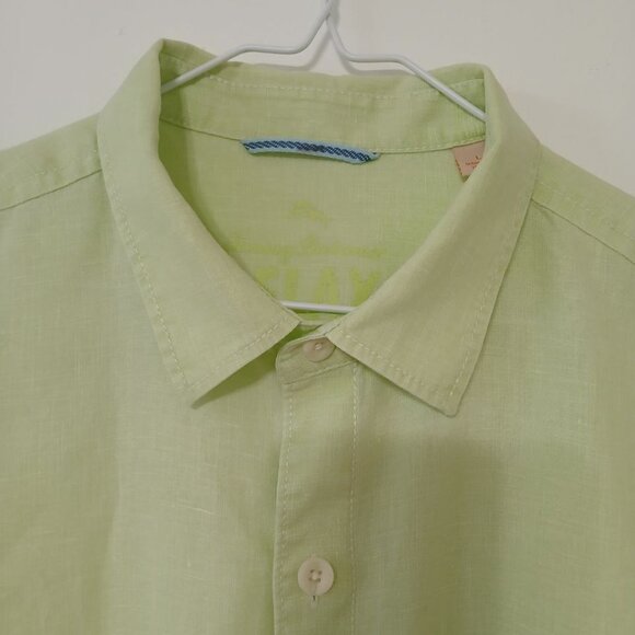 Tommy Bahama Relax Linen Shirt Light Green Long Sleeve Size L - Picture 5 of 14